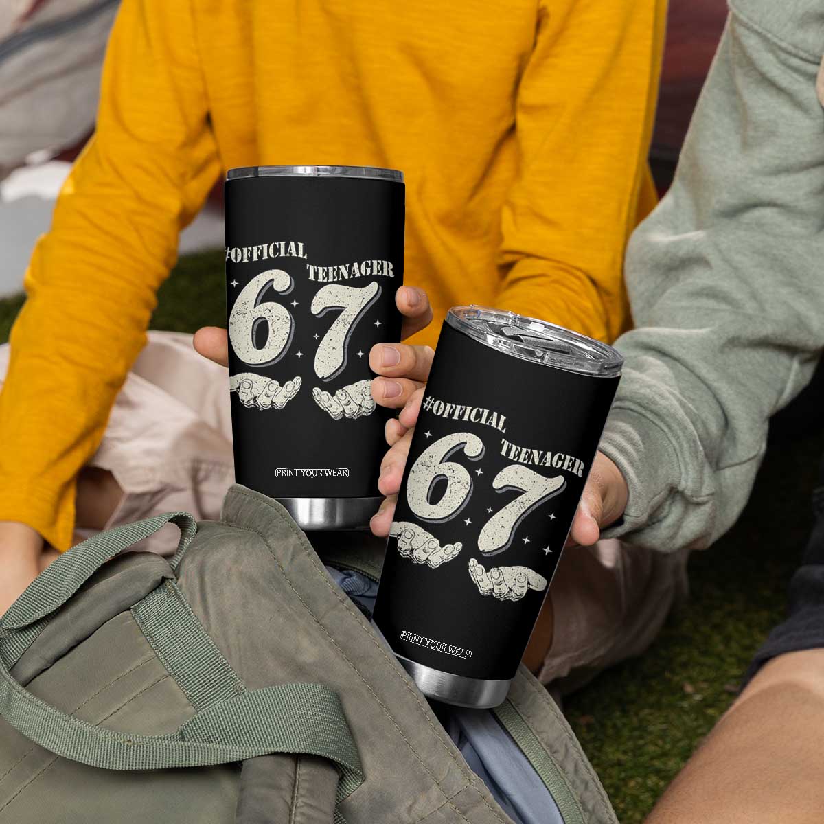 Funny 13th Birthday Official Teenager Tumbler Cup Viral Meme Six Seven 6 7 Hands 13 Years Old Boys Kids TS10 Print Your Wear