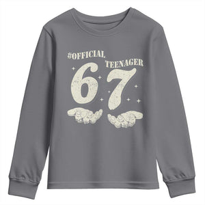 Funny 13th Birthday Official Teenager Youth Sweatshirt Viral Meme Six Seven 6 7 Hands 13 Years Old Boys Kids TS10 Charcoal Print Your Wear