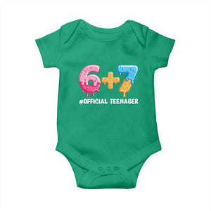 Funny 67 13th Birthday Official Teenager Baby Onesie 6 7 Ice Cream Drip Meme Funny Six Seven 13 Years Old TS10 Irish Green Print Your Wear