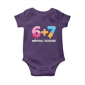 Funny 67 13th Birthday Official Teenager Baby Onesie 6 7 Ice Cream Drip Meme Funny Six Seven 13 Years Old TS10 Purple Print Your Wear