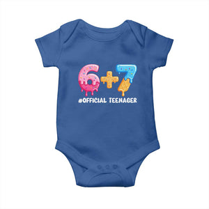 Funny 67 13th Birthday Official Teenager Baby Onesie 6 7 Ice Cream Drip Meme Funny Six Seven 13 Years Old TS10 Royal Blue Print Your Wear