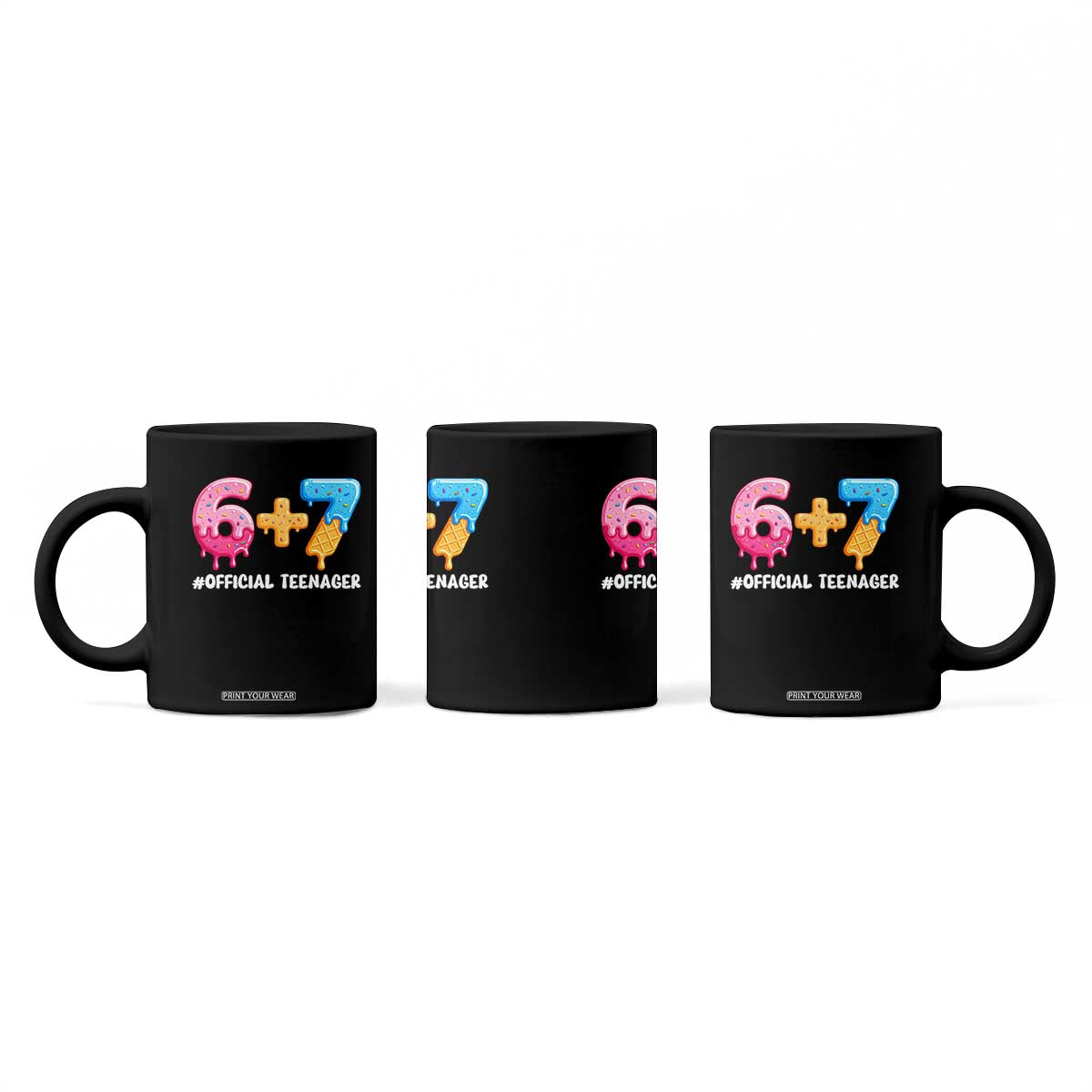 Funny 67 13th Birthday Official Teenager Coffee Mug 6 7 Ice Cream Drip Meme Funny Six Seven 13 Years Old TS10 Print Your Wear