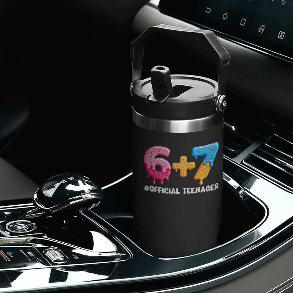 Funny 67 13th Birthday Official Teenager Flip Straw Tumbler 6 7 Ice Cream Drip Meme Funny Six Seven 13 Years Old TS10 Print Your Wear