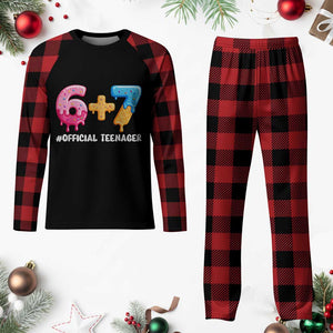 Funny 67 13th Birthday Official Teenager Plaid Pajama Set 6 7 Ice Cream Drip Meme Funny Six Seven 13 Years Old TS10 Buffalo Plaid Print Your Wear