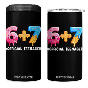 Funny 67 13th Birthday Official Teenager 4 in 1 Can Cooler Tumbler 6 7 Ice Cream Drip Meme Funny Six Seven 13 Years Old TS10 One Size: 16 oz Black Print Your Wear