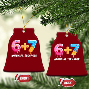 Funny 67 13th Birthday Official Teenager Ceramic Ornament 6 7 Ice Cream Drip Meme Funny Six Seven 13 Years Old TS10 Print Your Wear