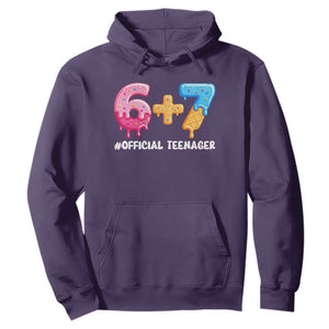 Funny 67 13th Birthday Official Teenager Hoodie 6 7 Ice Cream Drip Meme Funny Six Seven 13 Years Old TS10 Purple Print Your Wear