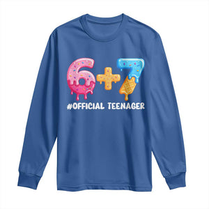 Funny 67 13th Birthday Official Teenager Long Sleeve Shirt 6 7 Ice Cream Drip Meme Funny Six Seven 13 Years Old TS10 Royal Blue Print Your Wear