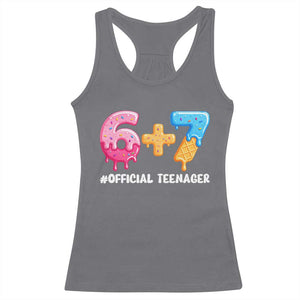 Funny 67 13th Birthday Official Teenager Racerback Tank Top 6 7 Ice Cream Drip Meme Funny Six Seven 13 Years Old TS10 Charcoal Print Your Wear
