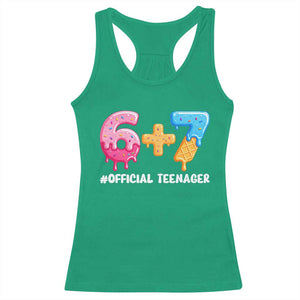 Funny 67 13th Birthday Official Teenager Racerback Tank Top 6 7 Ice Cream Drip Meme Funny Six Seven 13 Years Old TS10 Irish Green Print Your Wear
