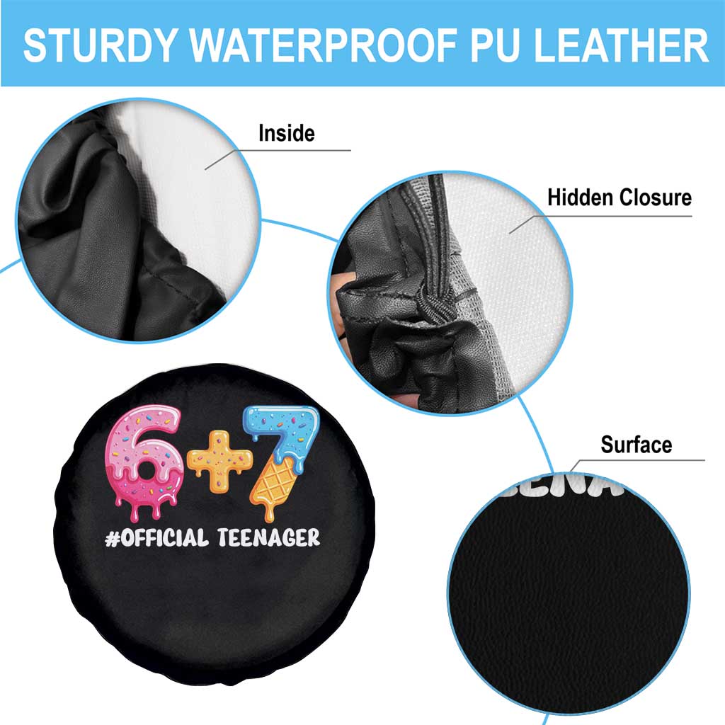 Funny 67 13th Birthday Official Teenager Spare Tire Cover 6 7 Ice Cream Drip Meme Funny Six Seven 13 Years Old TS10 Print Your Wear