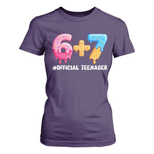 Funny 67 13th Birthday Official Teenager T Shirt For Women 6 7 Ice Cream Drip Meme Funny Six Seven 13 Years Old TS10 Purple Print Your Wear