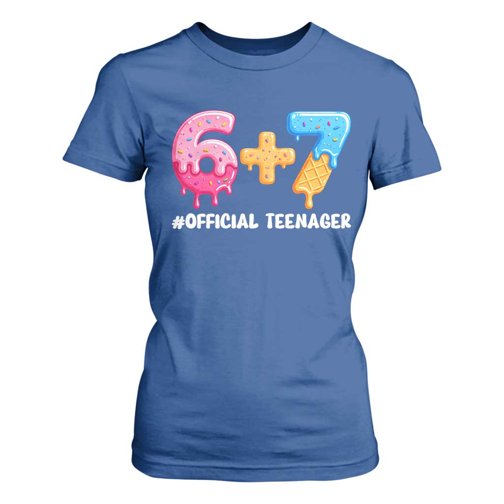 Funny 67 13th Birthday Official Teenager T Shirt For Women 6 7 Ice Cream Drip Meme Funny Six Seven 13 Years Old TS10 Royal Blue Print Your Wear