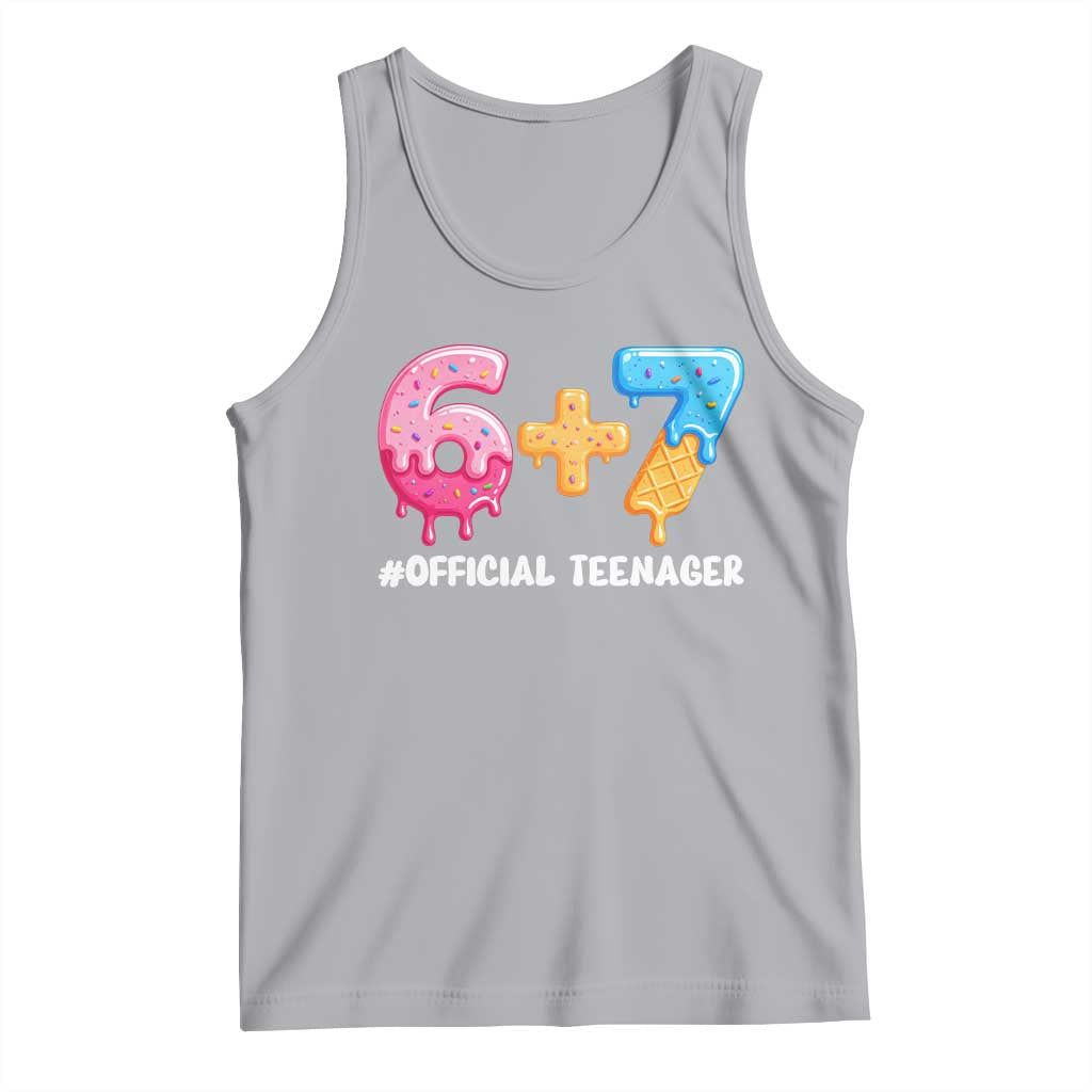 Funny 67 13th Birthday Official Teenager Tank Top 6 7 Ice Cream Drip Meme Funny Six Seven 13 Years Old TS10 Athletic Heather Print Your Wear