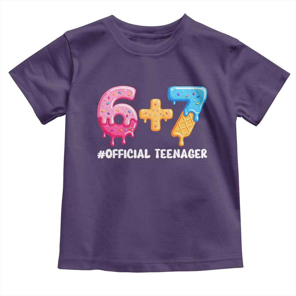 Funny 67 13th Birthday Official Teenager Toddler T Shirt 6 7 Ice Cream Drip Meme Funny Six Seven 13 Years Old TS10 Purple Print Your Wear