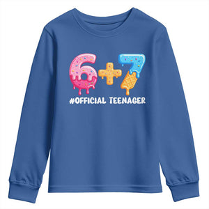 Funny 67 13th Birthday Official Teenager Youth Sweatshirt 6 7 Ice Cream Drip Meme Funny Six Seven 13 Years Old TS10 Royal Blue Print Your Wear