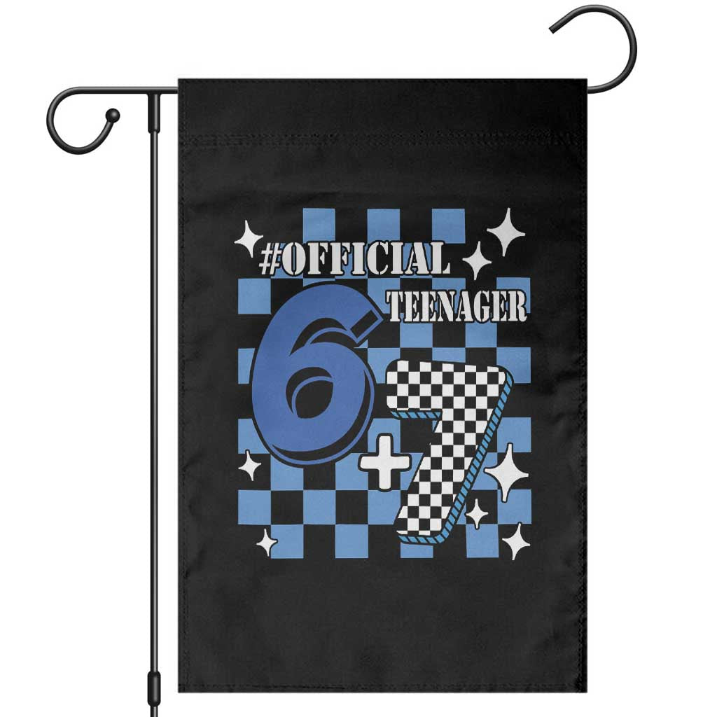 Funny 13th Birthday Official Teenager Garden Flag 6+7 13 Year Old Boys Kids Checkered 67 Meme TS10 Black Print Your Wear