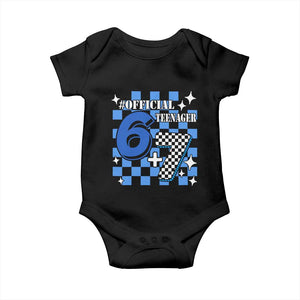 Funny 13th Birthday Official Teenager Baby Onesie 6+7 13 Year Old Boys Kids Checkered 67 Meme TS10 Black Print Your Wear