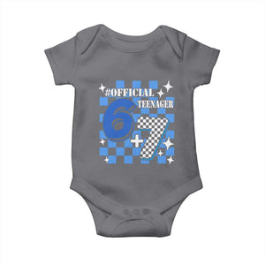Funny 13th Birthday Official Teenager Baby Onesie 6+7 13 Year Old Boys Kids Checkered 67 Meme TS10 Charcoal Print Your Wear