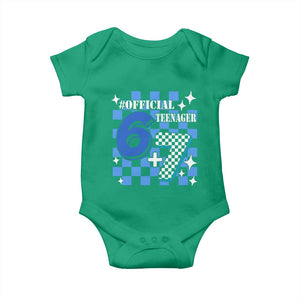 Funny 13th Birthday Official Teenager Baby Onesie 6+7 13 Year Old Boys Kids Checkered 67 Meme TS10 Irish Green Print Your Wear