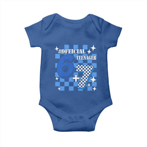 Funny 13th Birthday Official Teenager Baby Onesie 6+7 13 Year Old Boys Kids Checkered 67 Meme TS10 Royal Blue Print Your Wear