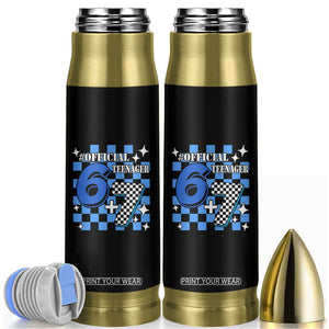 Funny 13th Birthday Official Teenager Bullet Tumbler 6+7 13 Year Old Boys Kids Checkered 67 Meme TS10 Black Print Your Wear