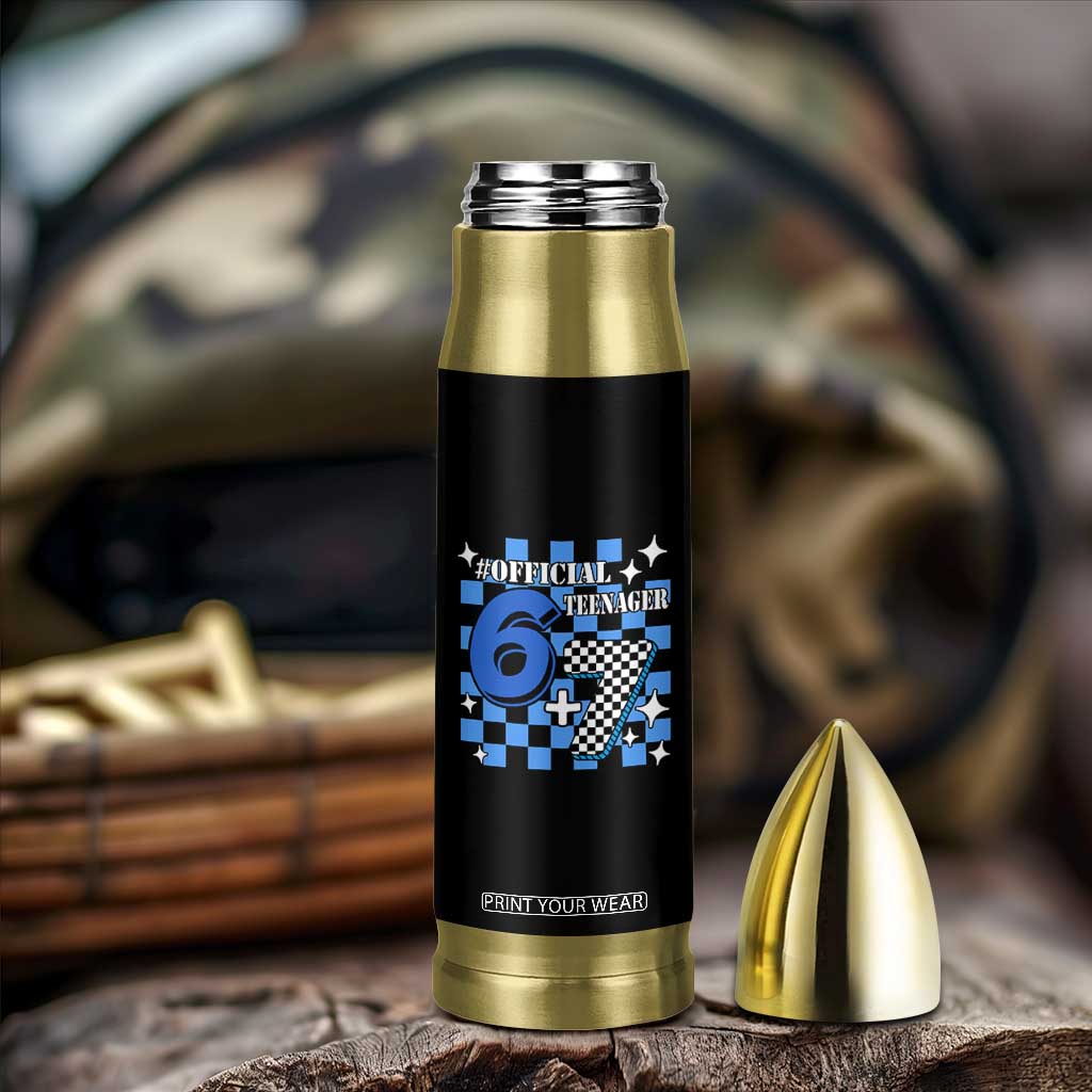 Funny 13th Birthday Official Teenager Bullet Tumbler 6+7 13 Year Old Boys Kids Checkered 67 Meme TS10 Print Your Wear
