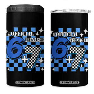 Funny 13th Birthday Official Teenager 4 in 1 Can Cooler Tumbler 6+7 13 Year Old Boys Kids Checkered 67 Meme TS10 One Size: 16 oz Black Print Your Wear