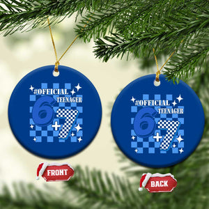 Funny 13th Birthday Official Teenager Ceramic Ornament 6+7 13 Year Old Boys Kids Checkered 67 Meme TS10 1pc Blue Print Your Wear