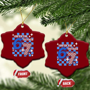 Funny 13th Birthday Official Teenager Ceramic Ornament 6+7 13 Year Old Boys Kids Checkered 67 Meme TS10 Print Your Wear