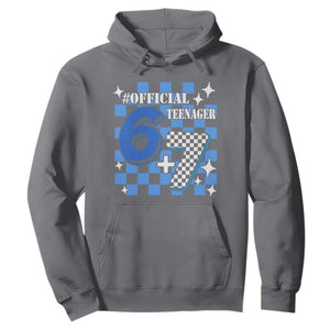 Funny 13th Birthday Official Teenager Hoodie 6+7 13 Year Old Boys Kids Checkered 67 Meme TS10 Charcoal Print Your Wear