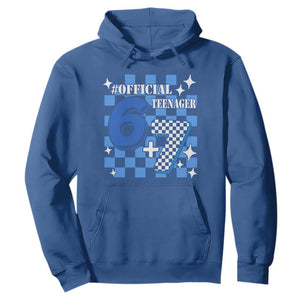 Funny 13th Birthday Official Teenager Hoodie 6+7 13 Year Old Boys Kids Checkered 67 Meme TS10 Royal Blue Print Your Wear