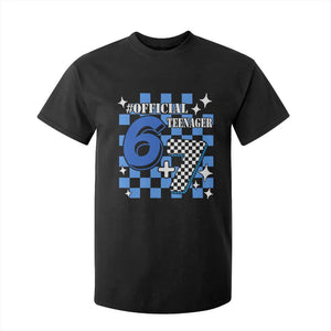 Funny 13th Birthday Official Teenager T Shirt For Kid 6+7 13 Year Old Boys Kids Checkered 67 Meme TS10 Black Print Your Wear