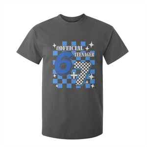 Funny 13th Birthday Official Teenager T Shirt For Kid 6+7 13 Year Old Boys Kids Checkered 67 Meme TS10 Dark Heather Print Your Wear