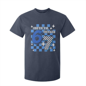 Funny 13th Birthday Official Teenager T Shirt For Kid 6+7 13 Year Old Boys Kids Checkered 67 Meme TS10 Navy Print Your Wear