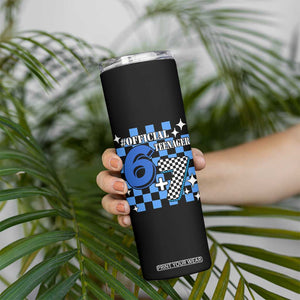 Funny 13th Birthday Official Teenager Skinny Tumbler 6+7 13 Year Old Boys Kids Checkered 67 Meme TS10 Print Your Wear