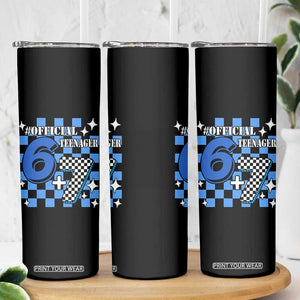 Funny 13th Birthday Official Teenager Skinny Tumbler 6+7 13 Year Old Boys Kids Checkered 67 Meme TS10 Print Your Wear