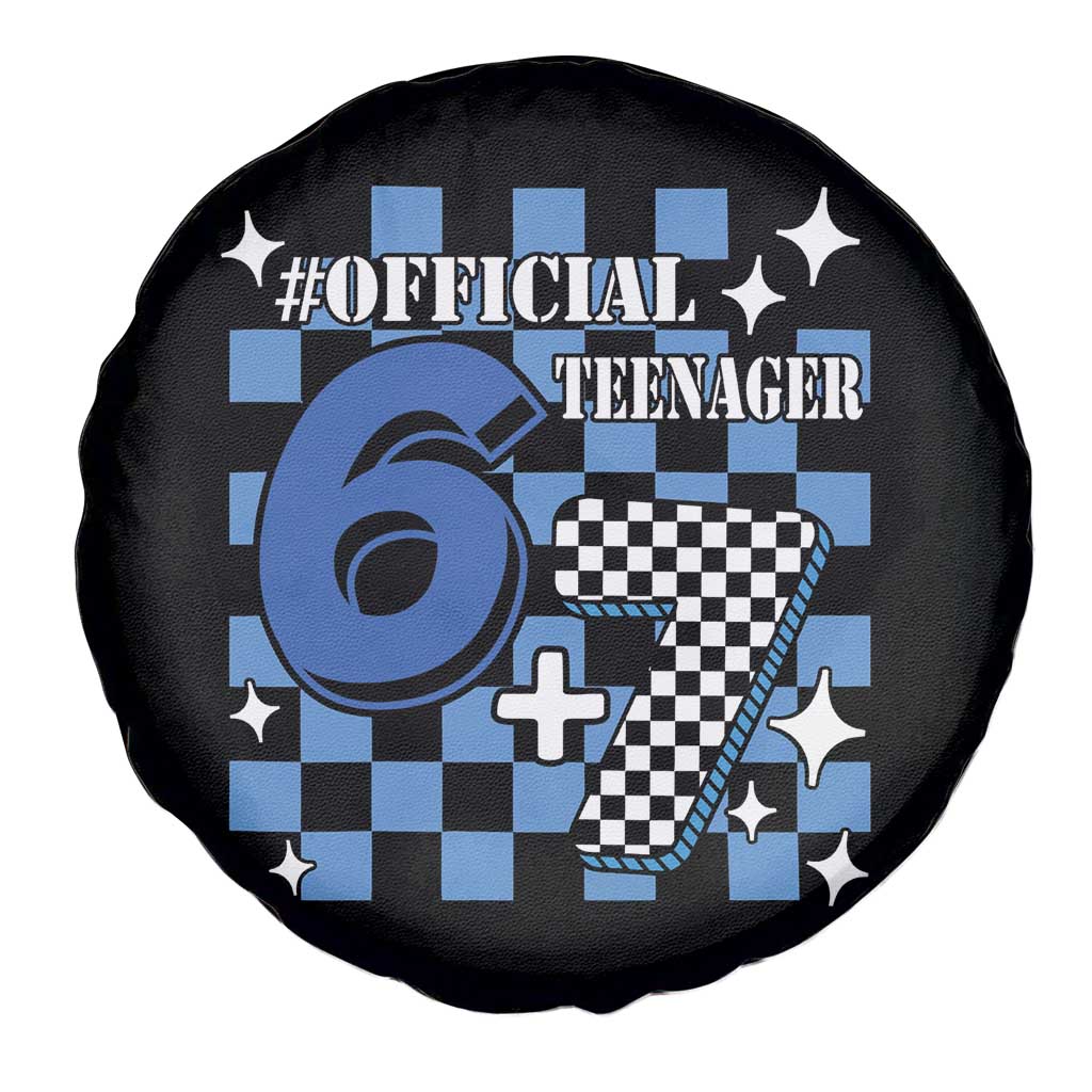 Funny 13th Birthday Official Teenager Spare Tire Cover 6+7 13 Year Old Boys Kids Checkered 67 Meme TS10 Print Your Wear