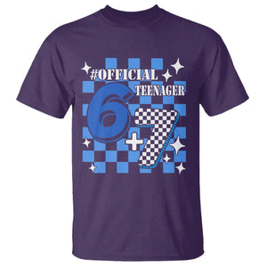 Funny 13th Birthday Official Teenager T Shirt 6+7 13 Year Old Boys Kids Checkered 67 Meme TS10 Purple Print Your Wear