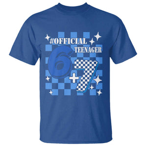 Funny 13th Birthday Official Teenager T Shirt 6+7 13 Year Old Boys Kids Checkered 67 Meme TS10 Royal Blue Print Your Wear