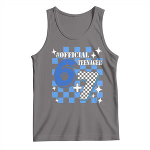 Funny 13th Birthday Official Teenager Tank Top 6+7 13 Year Old Boys Kids Checkered 67 Meme TS10 Deep Heather Print Your Wear