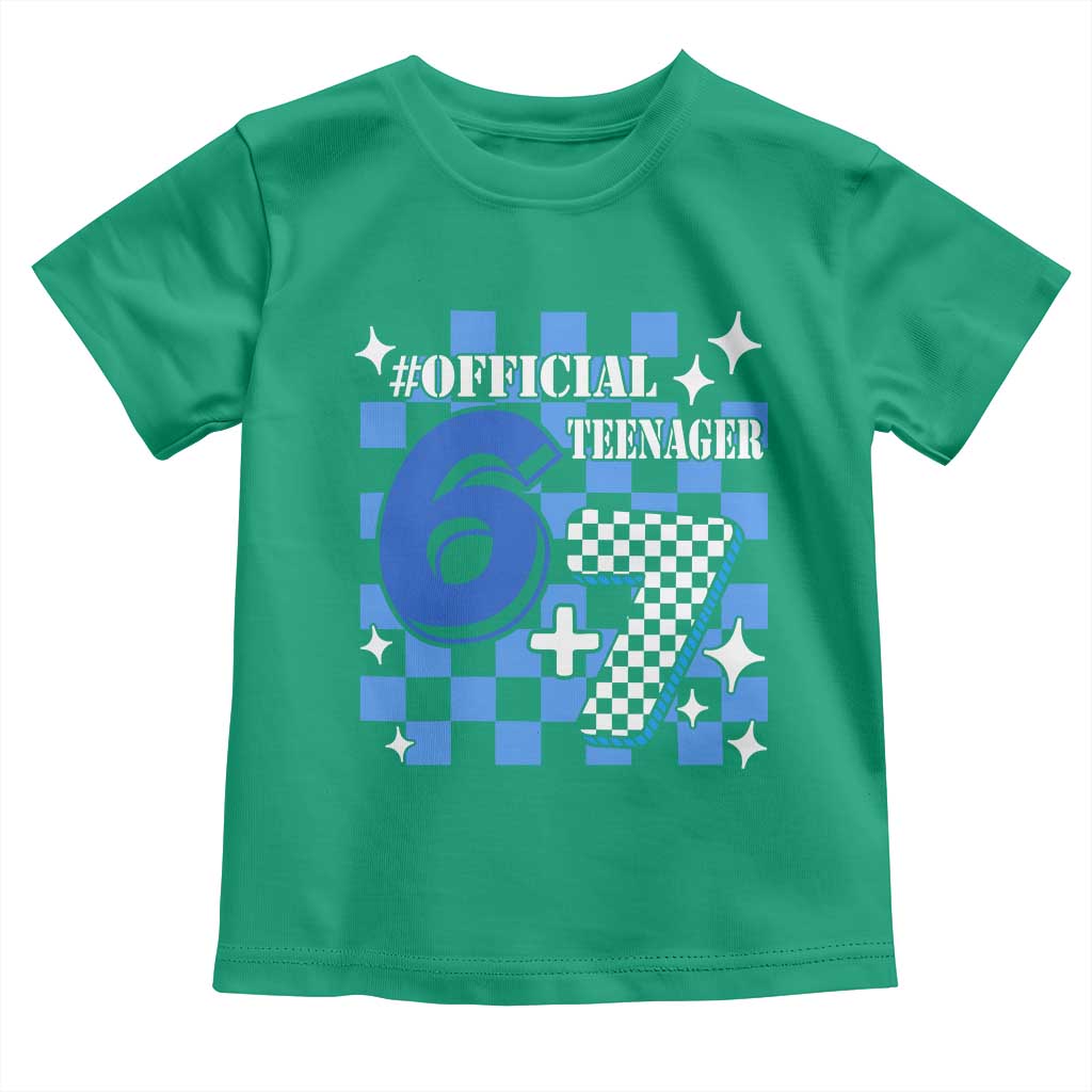 Funny 13th Birthday Official Teenager Toddler T Shirt 6+7 13 Year Old Boys Kids Checkered 67 Meme TS10 Irish Green Print Your Wear