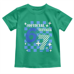 Funny 13th Birthday Official Teenager Toddler T Shirt 6+7 13 Year Old Boys Kids Checkered 67 Meme TS10 Irish Green Print Your Wear