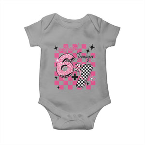 Funny 13th Birthday Official Teenager Baby Onesie 6+7 13 Year Old Kids Girls Pink Checkered 67 Meme TS10 Sport Gray Print Your Wear