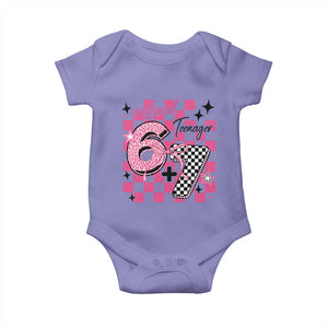 Funny 13th Birthday Official Teenager Baby Onesie 6+7 13 Year Old Kids Girls Pink Checkered 67 Meme TS10 Violet Print Your Wear