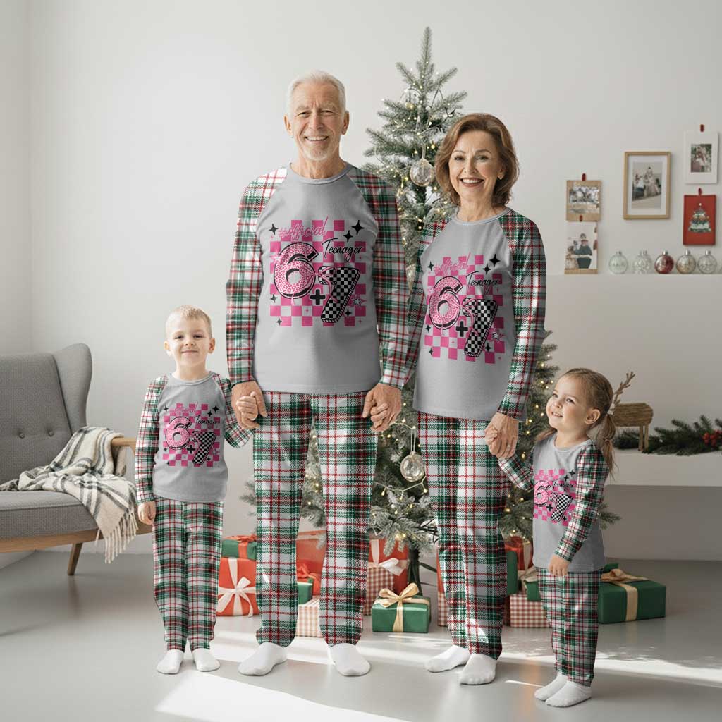 Funny 13th Birthday Official Teenager Plaid Pajama Set 6+7 13 Year Old Kids Girls Pink Checkered 67 Meme TS10 Christmas Plaid Print Your Wear