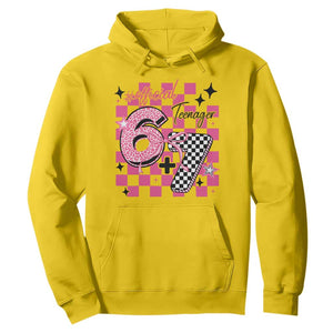 Funny 13th Birthday Official Teenager Hoodie 6+7 13 Year Old Kids Girls Pink Checkered 67 Meme TS10 Daisy Print Your Wear