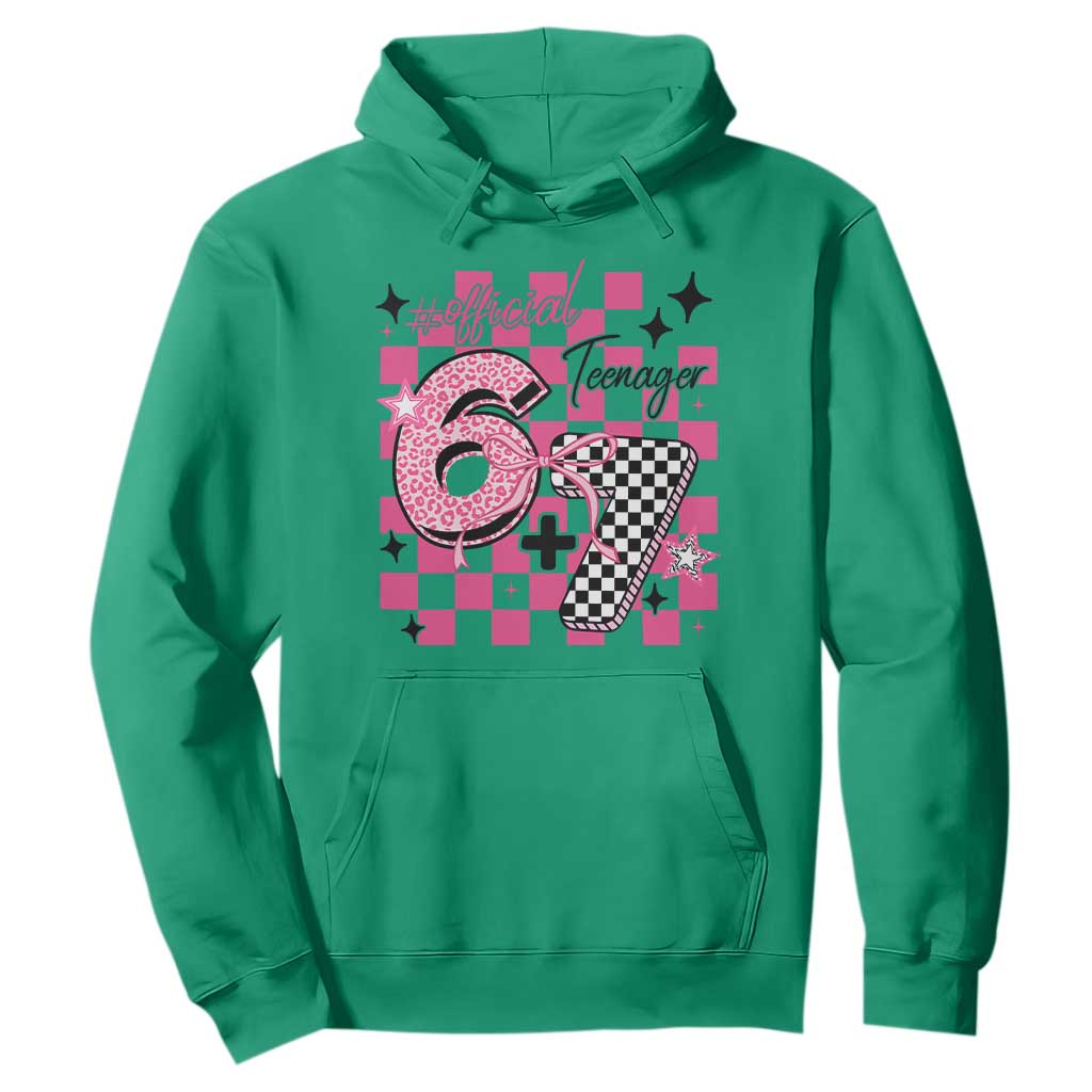 Funny 13th Birthday Official Teenager Hoodie 6+7 13 Year Old Kids Girls Pink Checkered 67 Meme TS10 Irish Green Print Your Wear