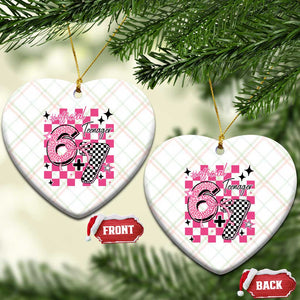 Funny 13th Birthday Official Teenager Ceramic Ornament 6+7 13 Year Old Kids Girls Pink Checkered 67 Meme TS10 Print Your Wear