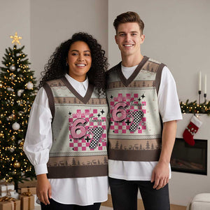 Funny 13th Birthday Official Teenager V-Neck Knit Sweater Vest 6+7 13 Year Old Kids Girls Pink Checkered 67 Meme TS10 Mocha Mousse Print Your Wear
